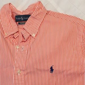 Orange stripe long sleeve Polo